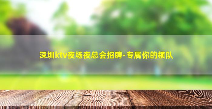 深圳ktv夜场夜总会招聘-专属你的领队